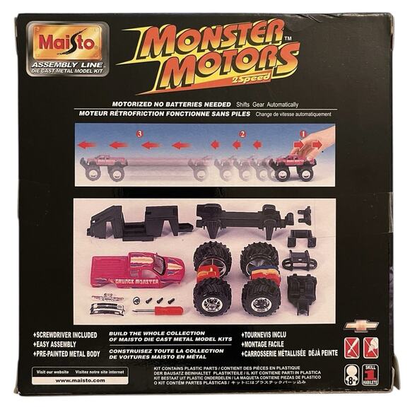 Maisto Assembly Line Monster Motors Chevrolet Silverado Motorized Die Cast GM - Picture 2 of 2